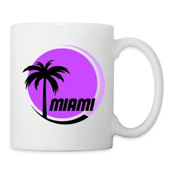 Miami Palmen Neon Retro - Tasse - Weiß - Rechts