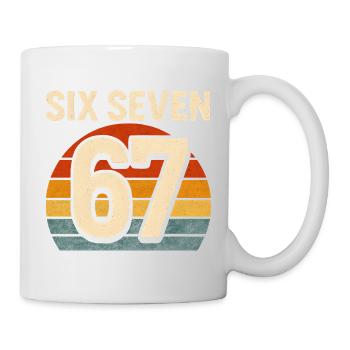 Six Seven 67 Italian Brainrot Retro Sunset Meme - Mug - white - Right