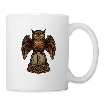 Owl Guardian at Runestone - Mug - white - Right