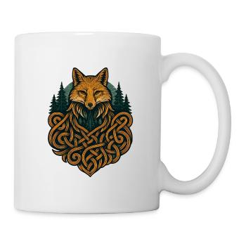 Fuchs im Knotenkunstwald - Tasse - Weiß - Rechts