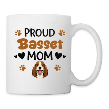 Proud Basset Mom, Basset Hound - Mug - white - Right