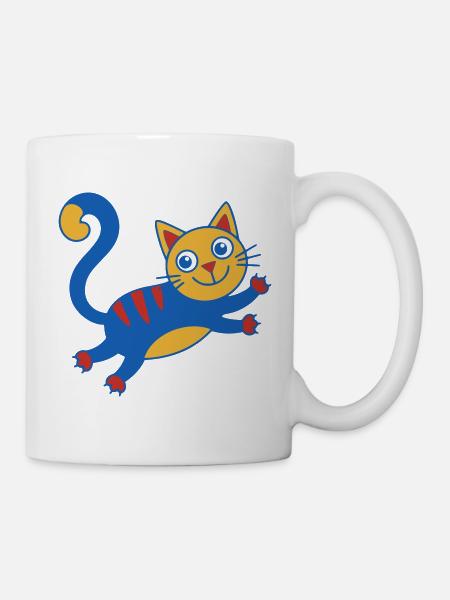 Bunter Katzenzauber Sprung - Tasse - Weiß