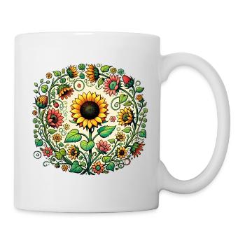 Sunflower Circular Mandala - Mug - white - Right