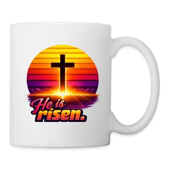 He is risen Sunset retro - Tasse - Weiß - Rechts