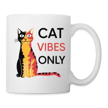 Katzen Vibes Only Design - Tasse - Weiß - Rechts