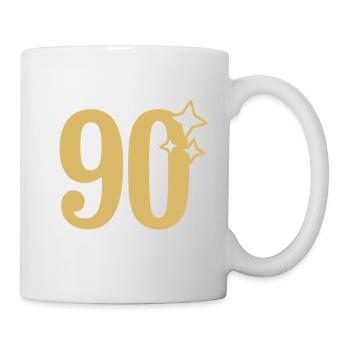 90th Birthday 90th Anniversary Gold Star - Mug - white - Right