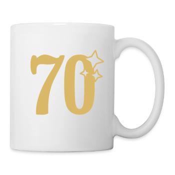 70th Birthday 70th Anniversary Gold Star - Mug - white - Right