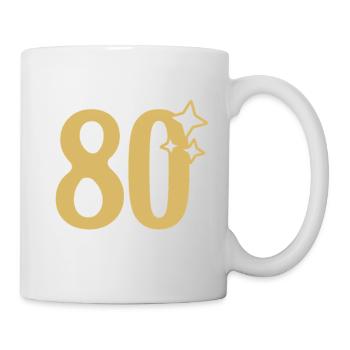 80th Birthday 80th Anniversary Gold Star - Mug - white - Right