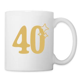40th Birthday 40th Anniversary Gold Star - Mug - white - Right
