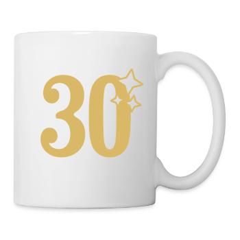 30th Birthday 30th Anniversary Gold Star - Mug - white - Right