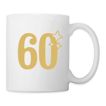 60th Birthday 60th Anniversary Gold Star - Mug - white - Right