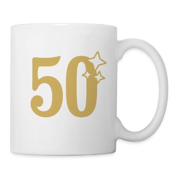 50th Birthday 50th Anniversary Gold Star - Mug - white - Right