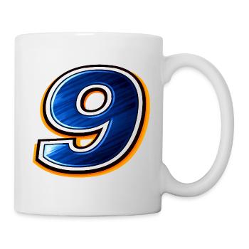 Nummer 9 Fußball Trikot Sportliches Design  - Tasse - Weiß - Rechts