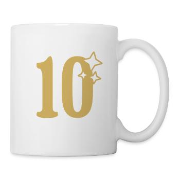 10th Birthday 10 Year Anniversary Gold Star - Mug - white - Right
