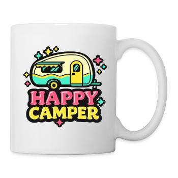 Fröhlicher Retro Camper - Tasse - Weiß - Rechts