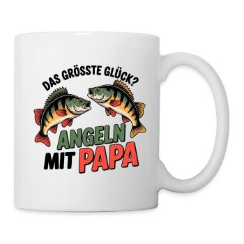 Angeln mit Papa - Tasse - Weiß - Rechts
