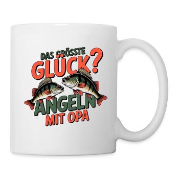 Opa & Enkel Angeln - Tasse - Weiß - Rechts