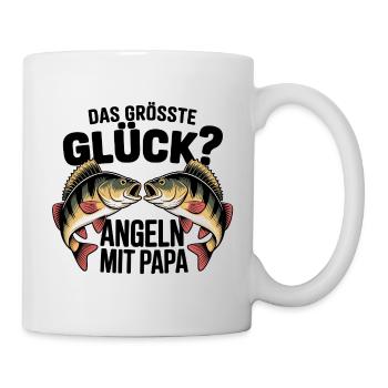 Angeln mit Papa - Tasse - Weiß - Rechts