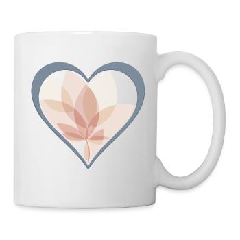 Pastel heart with leaf overlay - Mug - white - Right