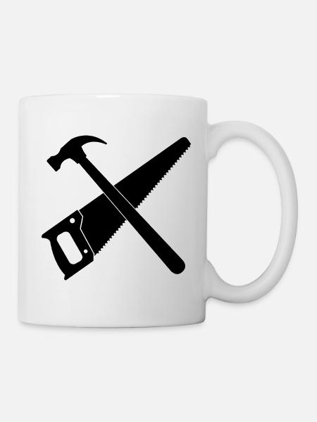 Hammer und Säge - Tasse - Weiß