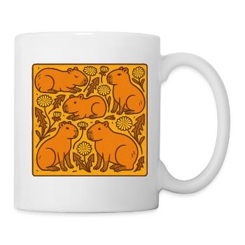 Capybara-Chor in Blüte - Tasse - Weiß - Rechts