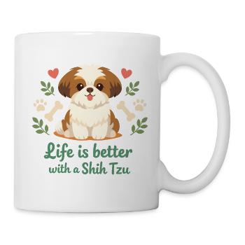 Life Is Better With A Shih Tzu Cute Dog Lover - Mug - white - Right