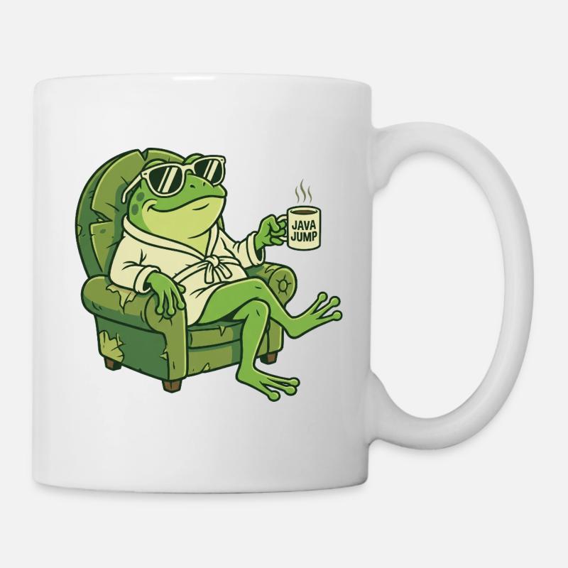 Funny Frog Cartoon - Mug - white