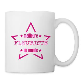 Meilleure fleuriste du monde étoile rose - Mug blanc - blanc - Droite