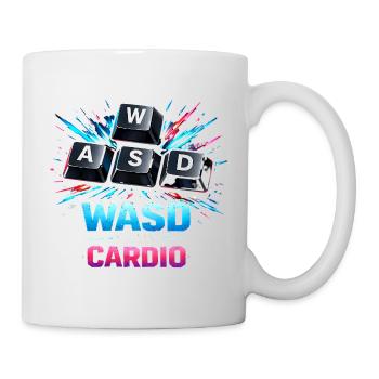 Lustiges Gaming Keyboard WASD mein Cardio Gamer - Tasse - Weiß - Rechts