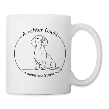 dackel kennt koa stress - Tasse - Weiß - Rechts