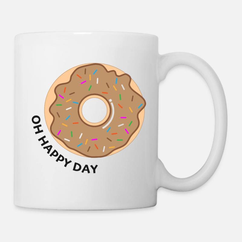 Donut Oh Journée Heureuse - Mug blanc - blanc