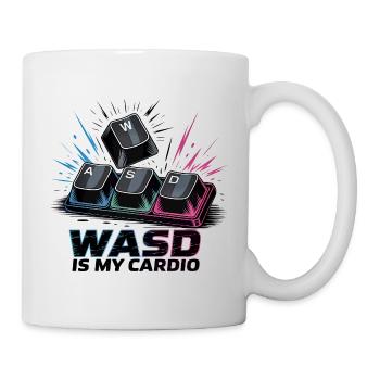 Lustiges Gaming Keyboard WASD mein Cardio Gamer - Tasse - Weiß - Rechts