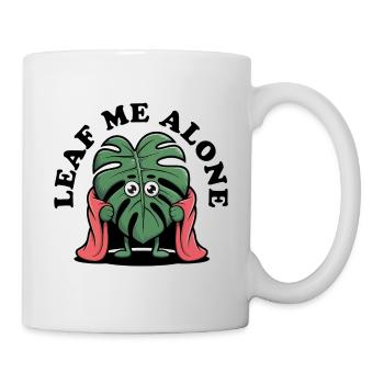 Laisse-moi tranquille Héros Monstera, Feuille avec Cape - Mug blanc - blanc - Droite