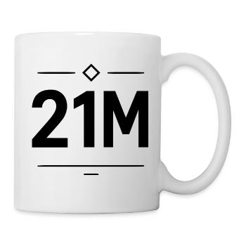 Motif graphique minimaliste Crypto 21M noir - Mug blanc - blanc - Droite
