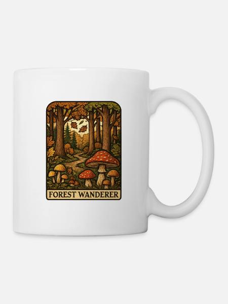 Forest Wanderer Pilzpfad Herbstwald - Tasse - Weiß