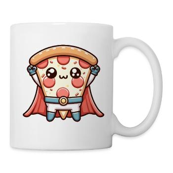 Pizzaheld Kawaii Cape Superheld Pizza Pizzeria  - Tasse - Weiß - Rechts