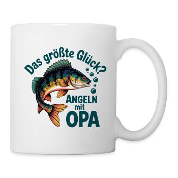 Das größte Glück Angeln mit Opa - Tasse - Weiß - Rechts