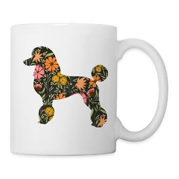 Blumenpudel Hunde Silhouette - Tasse - Weiß - Rechts