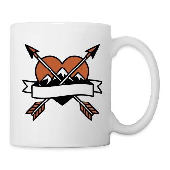Herz Pfeile Banner Platzhalter - Tasse - Weiß - Rechts