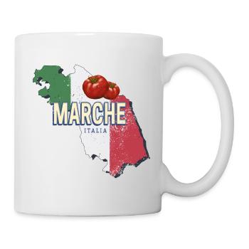 Marche Italien Region Landkarte Vintage Souvenir - Tasse - Weiß - Rechts