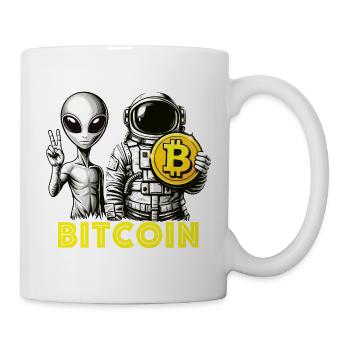 Bitcoin Alien Astronaut Crypto zum Mond - Tasse - Weiß - Rechts