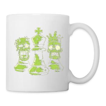 Schach Zombie Figuren Design für Männer Geschenk - Tasse - Weiß - Rechts