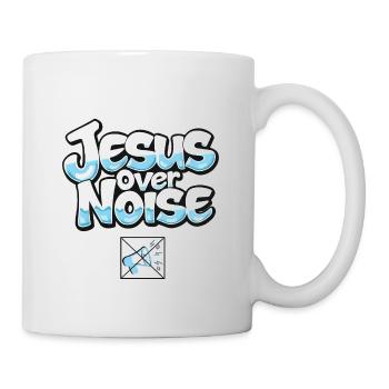 Jesus Over Noise Bold Typography - Mug - white - Right