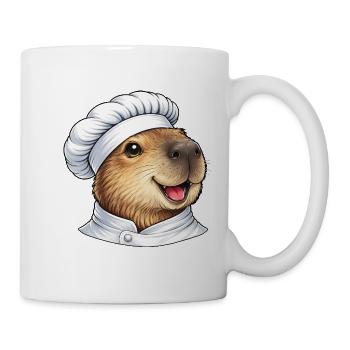 Cute Capybara Chef Cartoon - Mug - white - Right