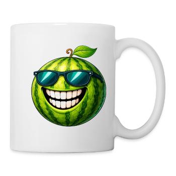 Cool watermelon with sunglasses - Mug - white - Right
