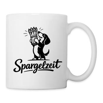 Spargel Essen Spargelzeit Saison Dackel - Tasse - Weiß - Rechts