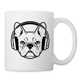 Frenchie Hund Kopfhörer Gamer - Tasse - Weiß - Rechts