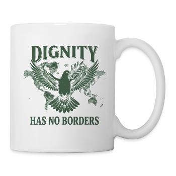 Les droits de l’homme : la dignité rétro n’a pas de déclaration frontalière - Mug blanc - blanc - Droite