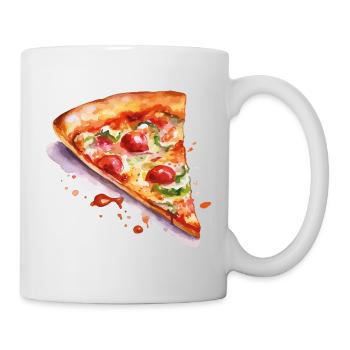 Pizza Aquarell Slice - Tasse - Weiß - Rechts