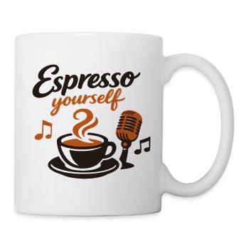 Espresso yourself – Kaffee Musik Design - Tasse - Weiß - Rechts